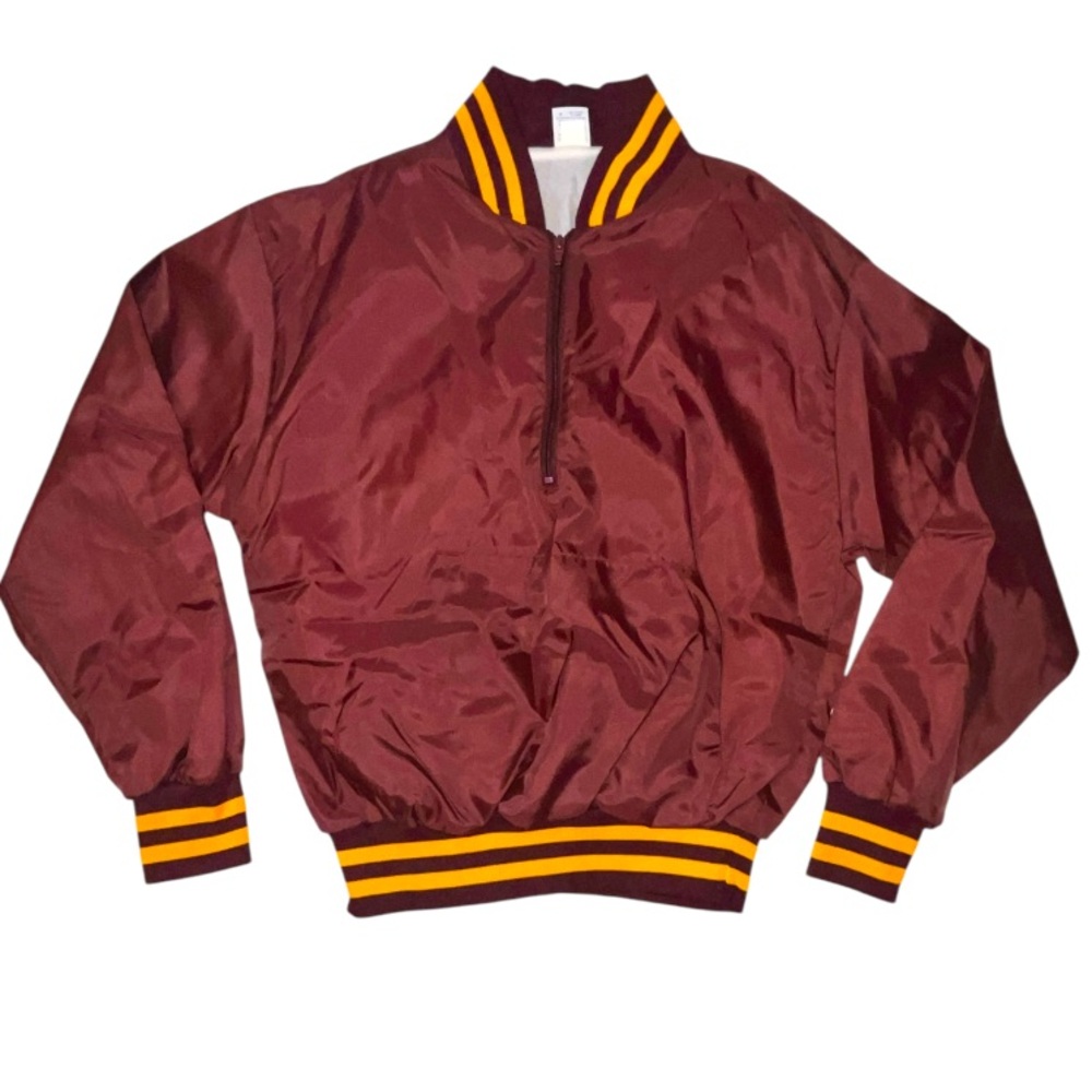 NWOT Vintage Windjammer Pullover Varsity 1/4  Zip Jacket Kangaroo Pocket Medium